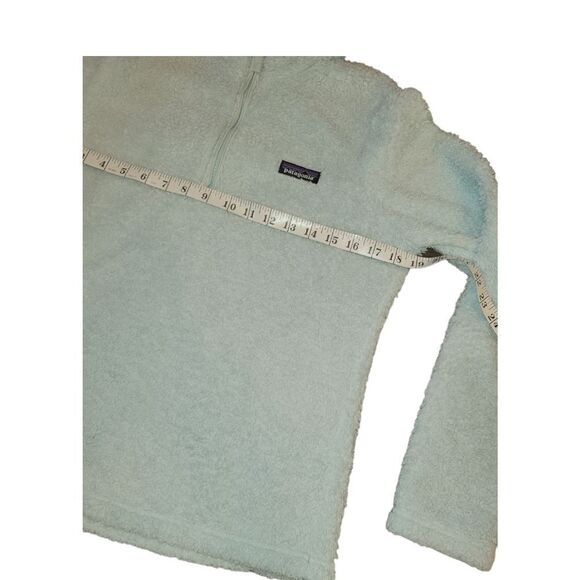 Patagonia Worn Wear Light Mint Blue Pullover Zip Fleece S - Picture 3 of 10